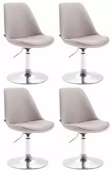 CLP Maverick Esszimmerstuhl 4er-Set, Stoff, grau, drehbar h&ouml;henverstellbar