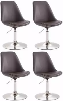 CLP Maverick Esszimmerstuhl 4er-Set, Kunstleder, drehbar, braun