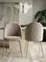 KADIMA DESIGN Esszimmerstuhl 2er Set Schalenstuhl Samt beige, goldene Beine