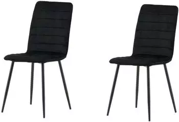 Livetastic Windu Esszimmerstühle-Set, schwarz, Metall/Textil (002615050902)
