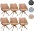 MCW Esszimmerstuhl Q52 drehbar, Holz/Kunstleder, hellbraun, 6er-Set (MCW-Q52)