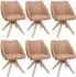 MCW Esszimmerstuhl Q52 drehbar, Holz/Kunstleder, hellbraun, 6er-Set (MCW-Q52)