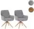MCW Esszimmerstuhl Q37 drehbar, Chenille-Stoff, grau (2er-Set)