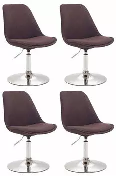 CLP Maverick Esszimmerstuhl 4er-Set, Stoff, braun (Maverick)