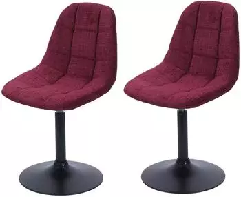 Chefgastro Esszimmerstuhl 2er-Set Chenille bordeaux, Sitzh&ouml;he 47cm (PR_RMV84-23)