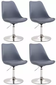 CLP Maverick Esszimmerstuhl Kunststoff, drehbar & h&ouml;henverstellbar, grau (4er Set)