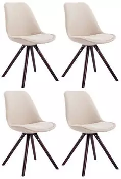 CLP Toulouse Esszimmerstuhl 4er-Set, Stoff, creme/cappuccino