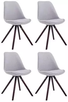 CLP Toulouse Esszimmerstuhl, Stoff, grau (4er-Set)