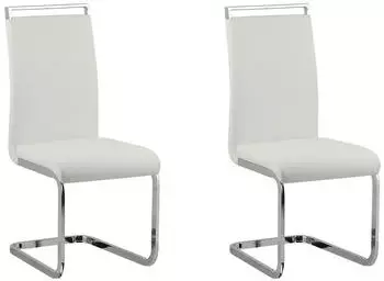 Beliani GREEDIN Esszimmerstuhl 2er-Set, Kunstleder, wei&szlig;