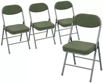 HomCom Klappstuhl 4er-Set, gepolstert, Stahlrahmen, bis 120kg