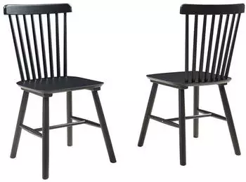en.casa Karmoy Esszimmerst&uuml;hle 2er-Set, Holz, schwarz (89x46x52cm)