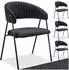TecTake Bedano Armlehnstuhl gepolstert, Webstoff, schwarz, 4er-Set (150kg)