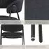 TecTake Bedano Armlehnstuhl gepolstert, Webstoff, schwarz, 4er-Set (150kg)