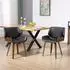 HomCom Esszimmerstühle 2er Set Kunstleder, Holzbeine, schwarz (800001337432)