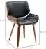 HomCom Esszimmerstühle 2er Set Kunstleder, Holzbeine, schwarz (800001337432)