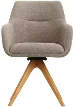 Massivmoebel24 Polsterstuhl Eiche, braun, Leinen/Velours (51-151-489-0023)