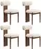 COLAMY Esszimmerstühle 4er-Set zylindrische Rückenlehne, Holzgestell, beige (DCW37E-BE-FB-2P-2B)