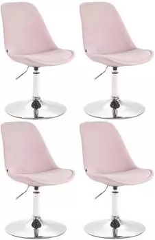 CLP Maverick Esszimmerstuhl Samt, drehbar, pink, 4er-Set