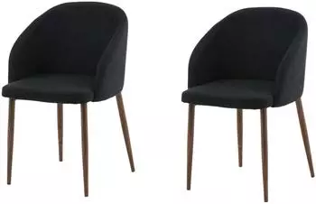 Livetastic Arch Stuhl-Set Walnuss/schwarz, Mikrofaser, 2er-Set (002615017401)