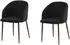 Livetastic Arch Stuhl-Set Walnuss/schwarz, Mikrofaser, 2er-Set (002615017401)
