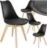 TecTake Frederikke Esszimmerstuhl 4er-Set, Scandi-Design, schwarz