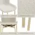 TecTake Tessa Polsterstuhl Bouclé weiß/gold (405216)