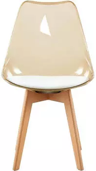 LuxusKollektion Esszimmerstuhl 4er-Set, transparente R&uuml;ckenlehne, Buchenholzbeine