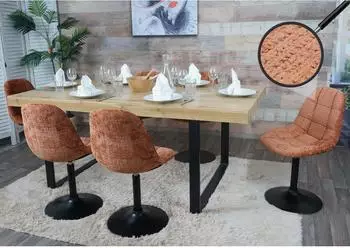 MCW MCW-A60 Esszimmerstuhl 6er-Set, Chenille-Textil, terrakotta (800000862088)