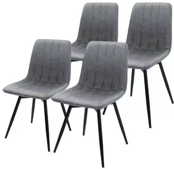 ML-Design Esszimmerst&uuml;hle 4er Set, Kunstleder, 360&deg; drehbar, anthrazit (490019908)
