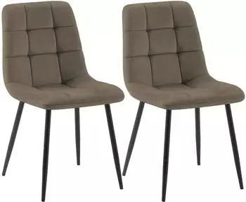 CLP Tilde Esszimmerstuhl 2er-Set, gepolstert, taupe, Samt