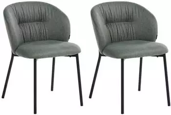 Beliani Mesa Esszimmerstuhl 2er-Set, Stoff, gr&uuml;n (Mesa)