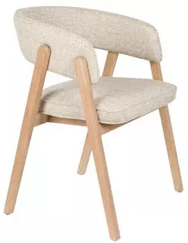 Zuiver Bright Armlehnstuhl beige, Eichenholzgestell
