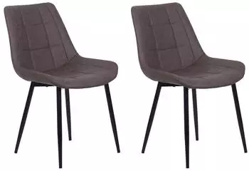 Beliani Melrose II Esszimmerstuhl 2er-Set, Kunstleder, dunkelbraun (113763)