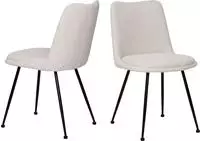 SIT 4-Fu&szlig;stuhl "Krakau 2er-Set Boucl&eacute; Esszimmerst&uuml;hle mit Metallgestell"...