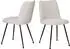 SIT Krakau 2er-Set Esszimmerstühle Bouclé weiß, Metallgestell