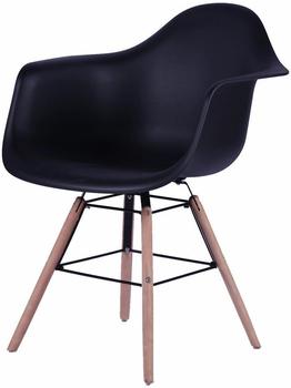 SIT Stuhl mit Armlehne Buchenholz-Beinen 2Stk. schwarz