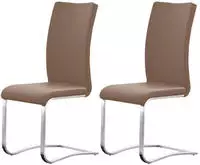 MCA furniture Freischwinger "Arco" (Set) 2 Stk.Stuhl mit Echtlederbezug, belastbar