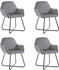 vidaXL Dining Chairs in Grey Velvet (4 Pieces)