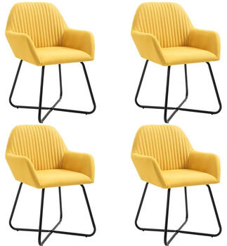 vidaXL Dining Chairs in Yellow Fabric (4 Pieces)