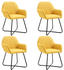 vidaXL Dining Chairs in Yellow Fabric (4 Pieces)