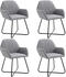 vidaXL Dining Chairs in Light Grey Fabric (4 Pieces)