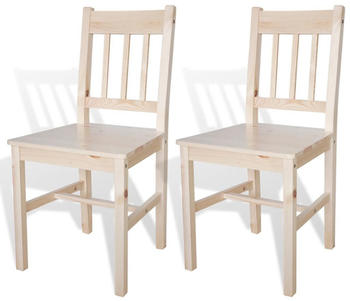 vidaXL Dining Chairs in Pine Wood (2 Pieces)