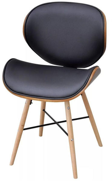 vidaXL Dining Chairs Fake Leather and Curved Wood (6 Pieces)