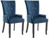 vidaXL Dining Chairs With Armrests in Blue Velvet (2 Pieces)
