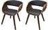 vidaXL Dining Chairs in Curved Wood and Fake Leather (2 Pieces)
