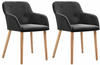 vidaXL Chairs in Dark Grey Fabric (2 Pieces)