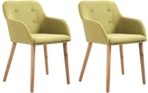 vidaXL Chairs in Lime Green Fabric (2 Pieces)