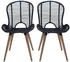 vidaXL Dining Chairs in Black Rattan (4 Pieces)