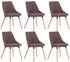 vidaXL Dining Chairs in Brown Fabric (6 Pieces)