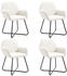 vidaXL Dining Chairs in Creme Fabric (4 Pieces)
